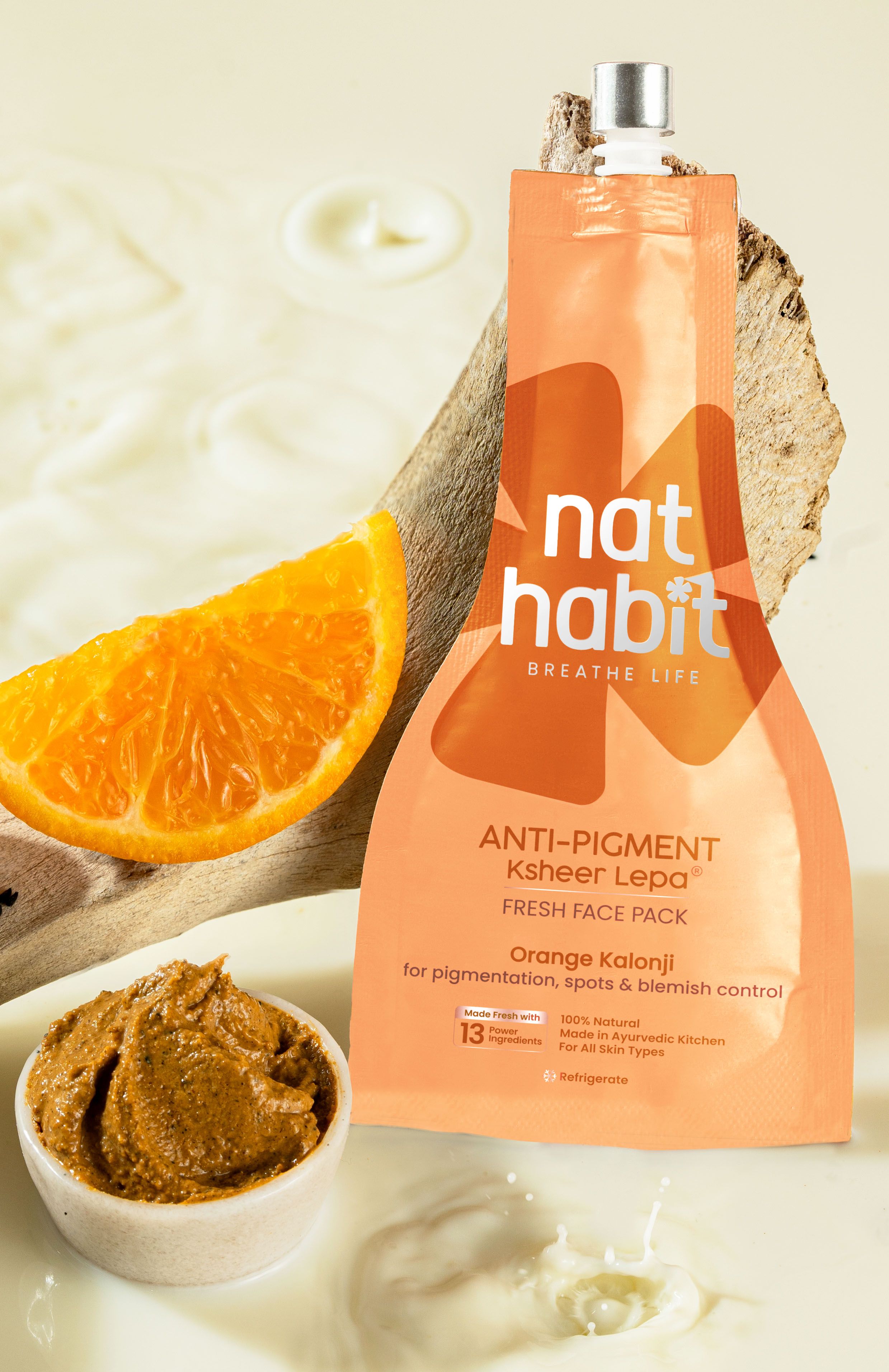 Fresh Orange Kalonji Brightening Lepa Face Pack