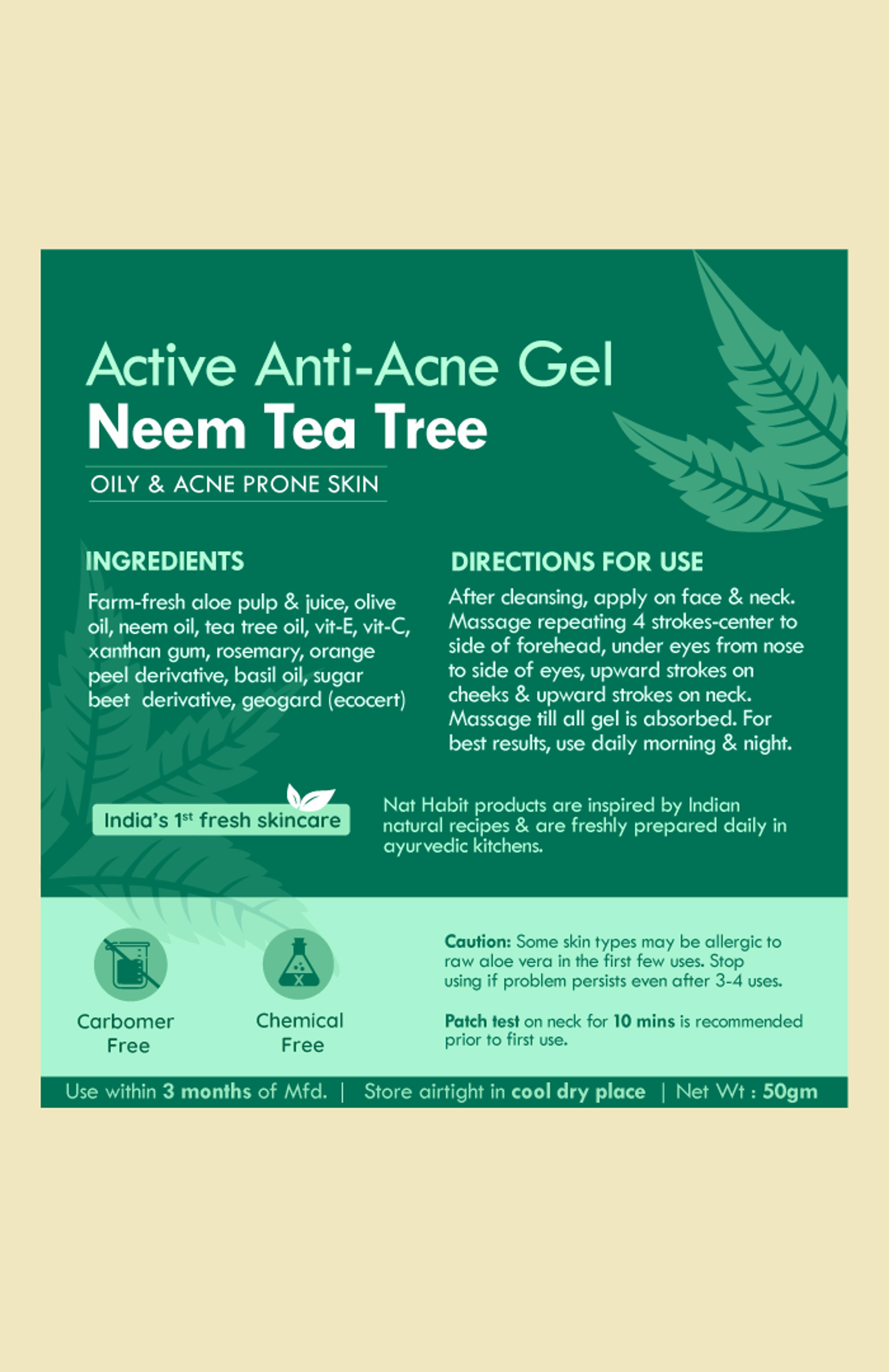 Active Anti Acne Neem TeaTree Gel