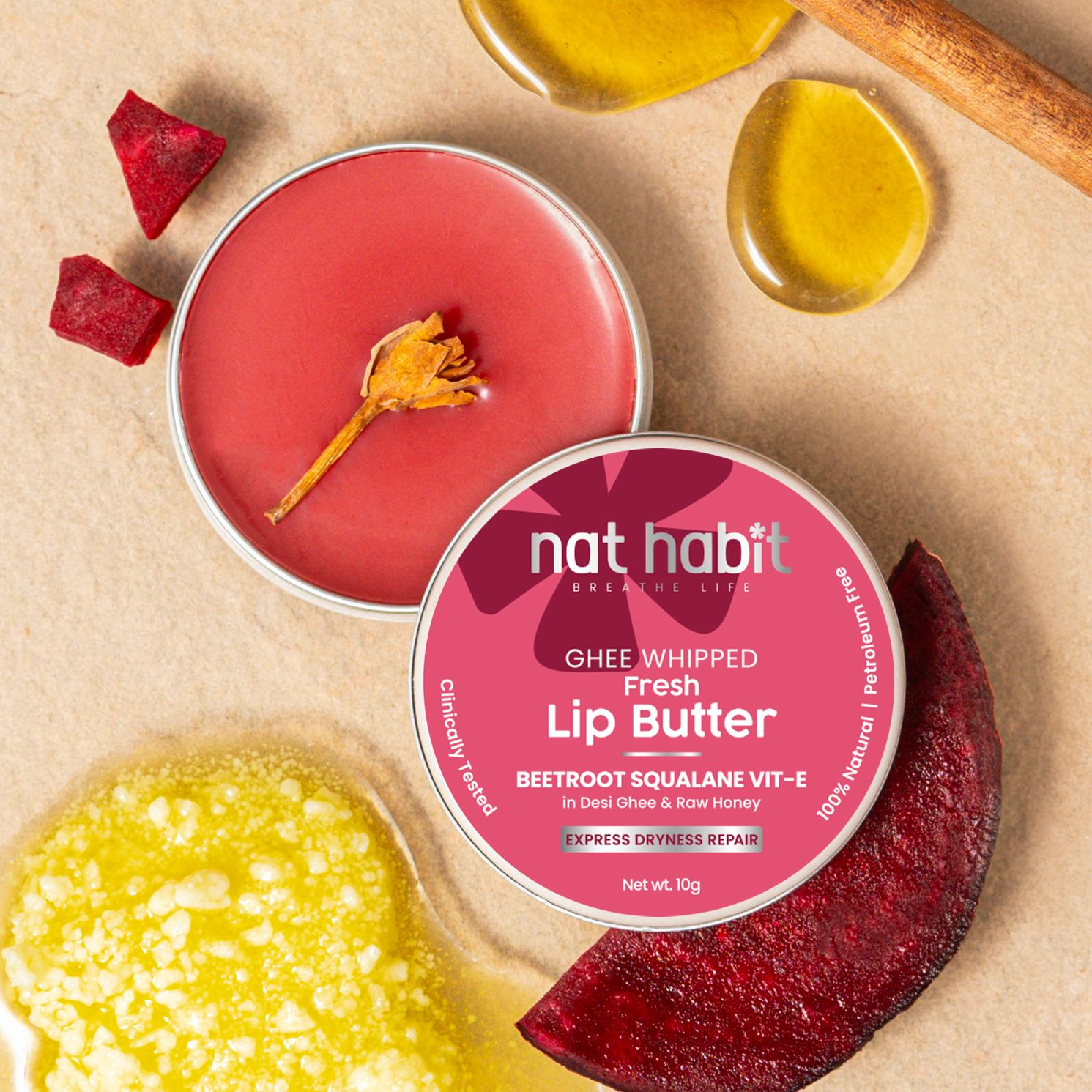 Beetroot Squalane Vit-E Lip Butter Widget Image