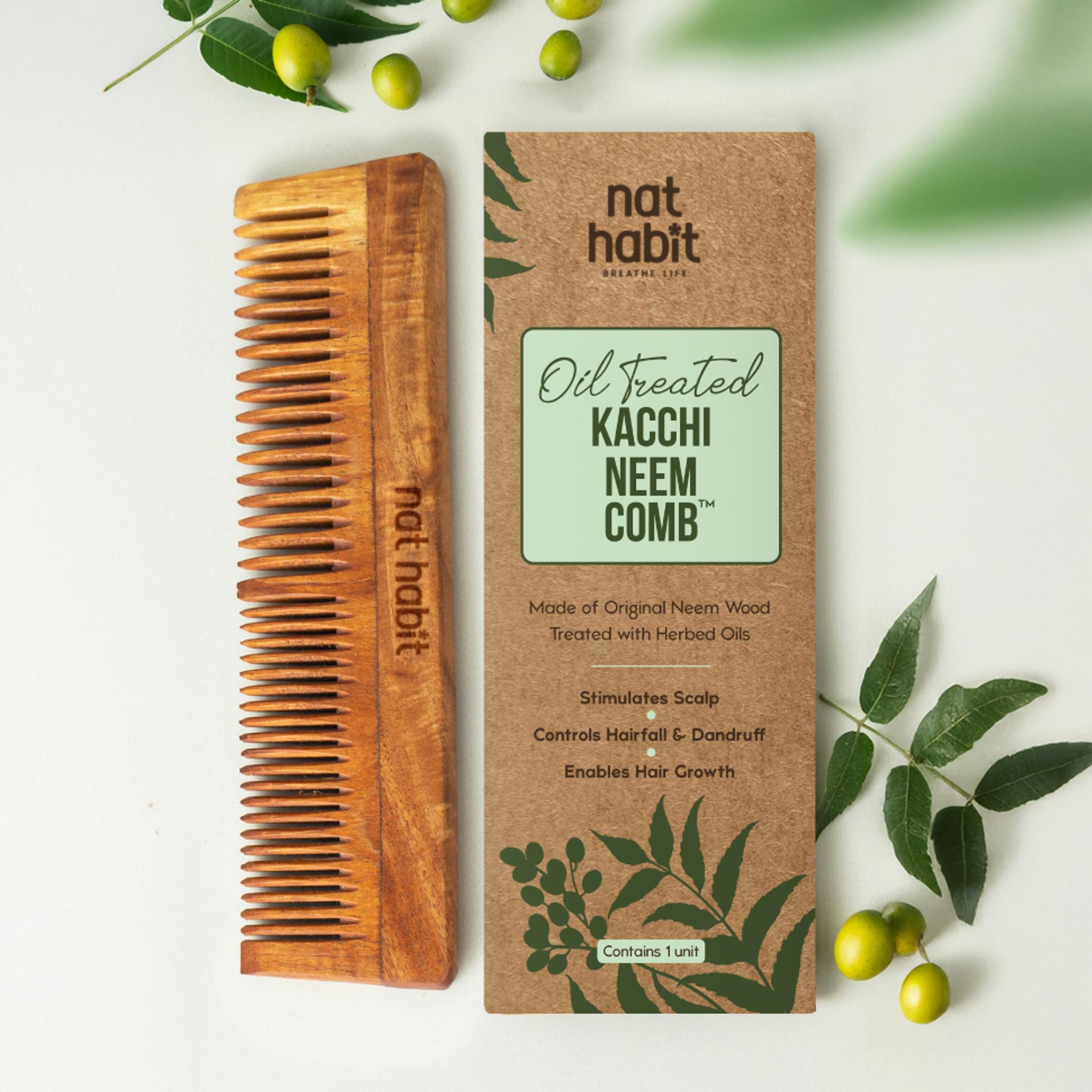 Oil-Treated Kacchi Neem Comb Widget Image