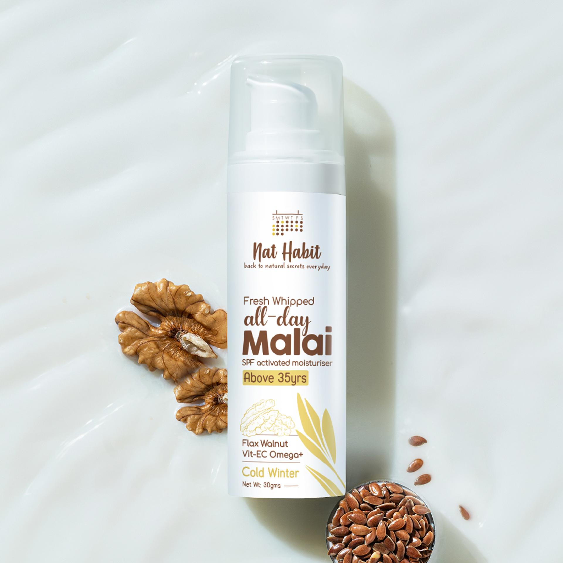 Flax Walnut Face Malai Widget Image