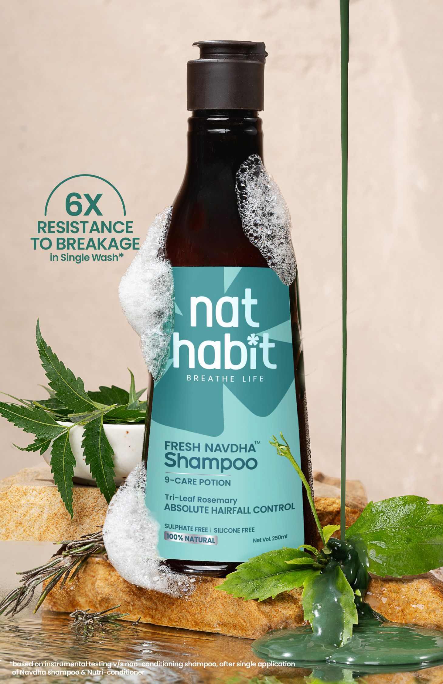 Anti-HairFall Tri-Leaf Rosemary Navdha Shampoo