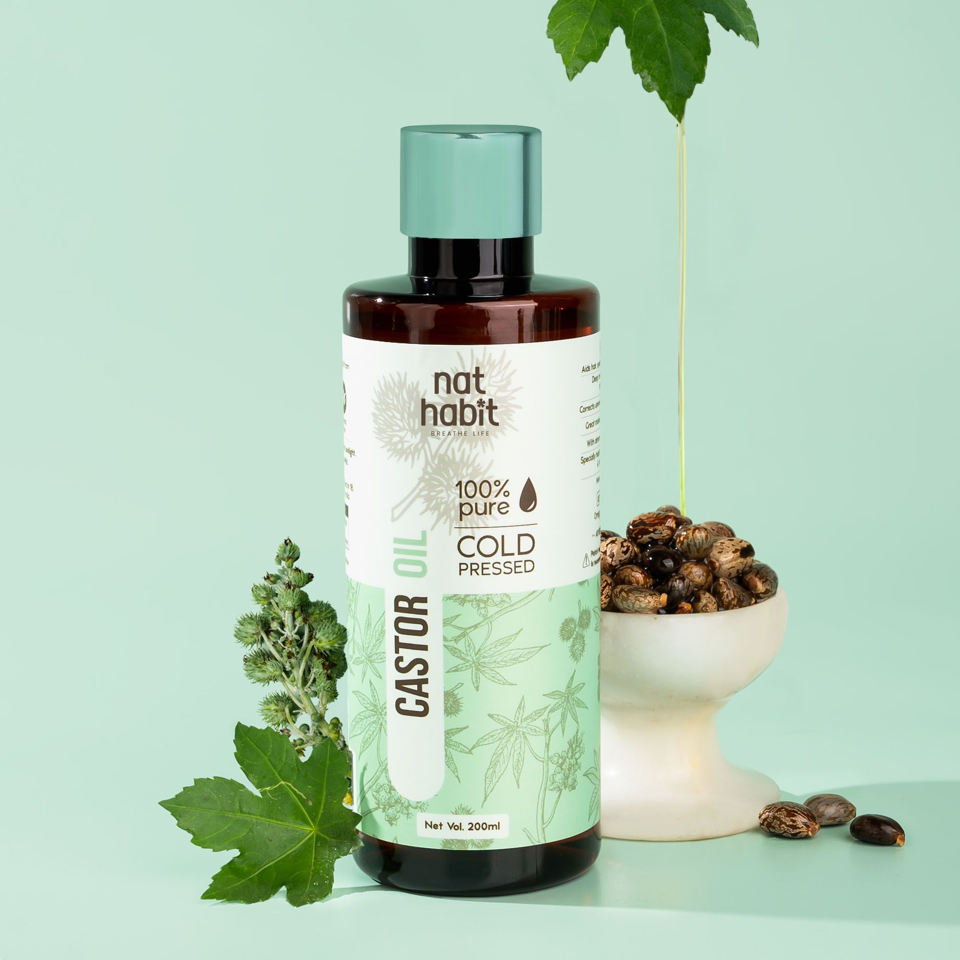 100% Pure Cold Pressed Castor Oil Widget Image