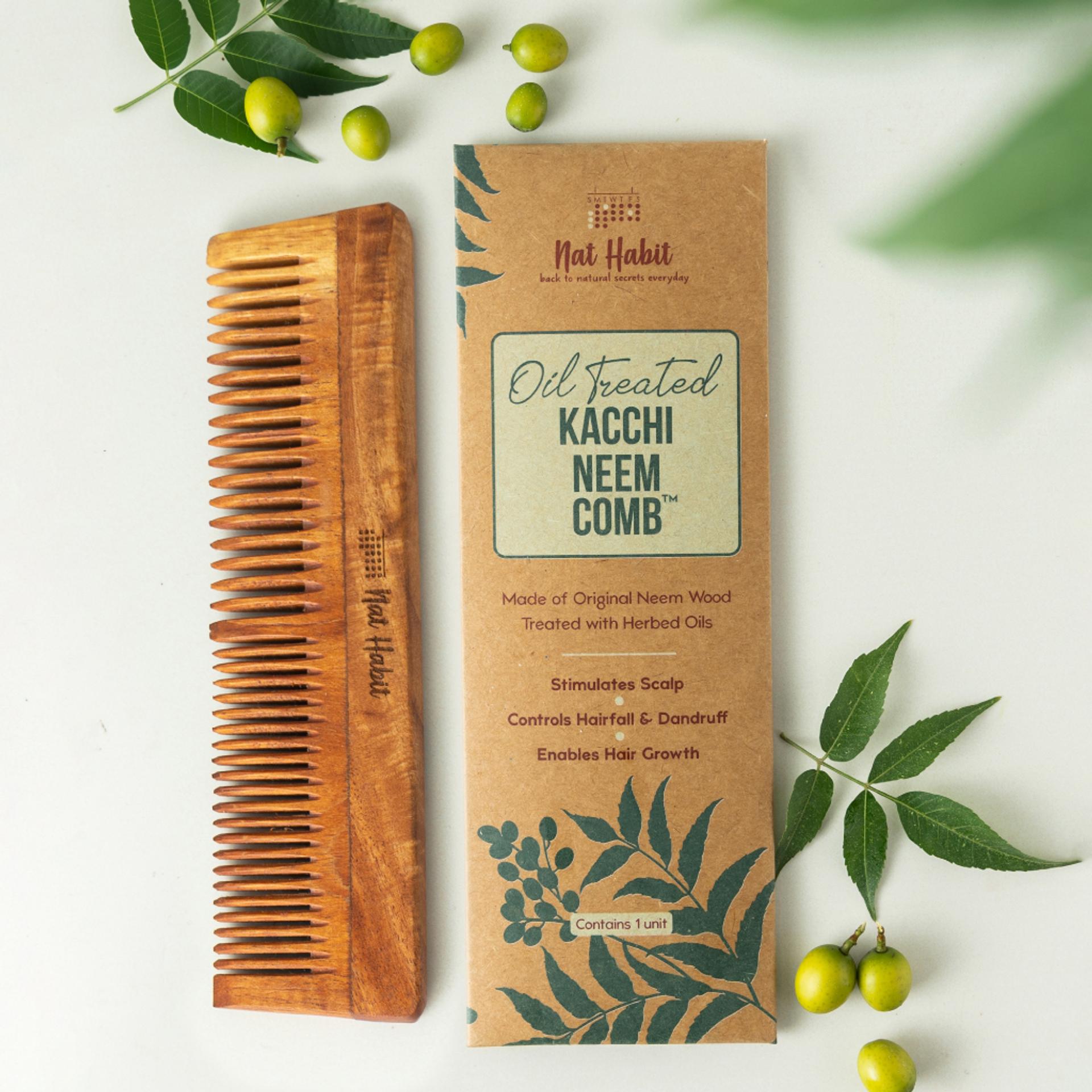 Oil-Treated Kacchi Neem Comb Widget Image